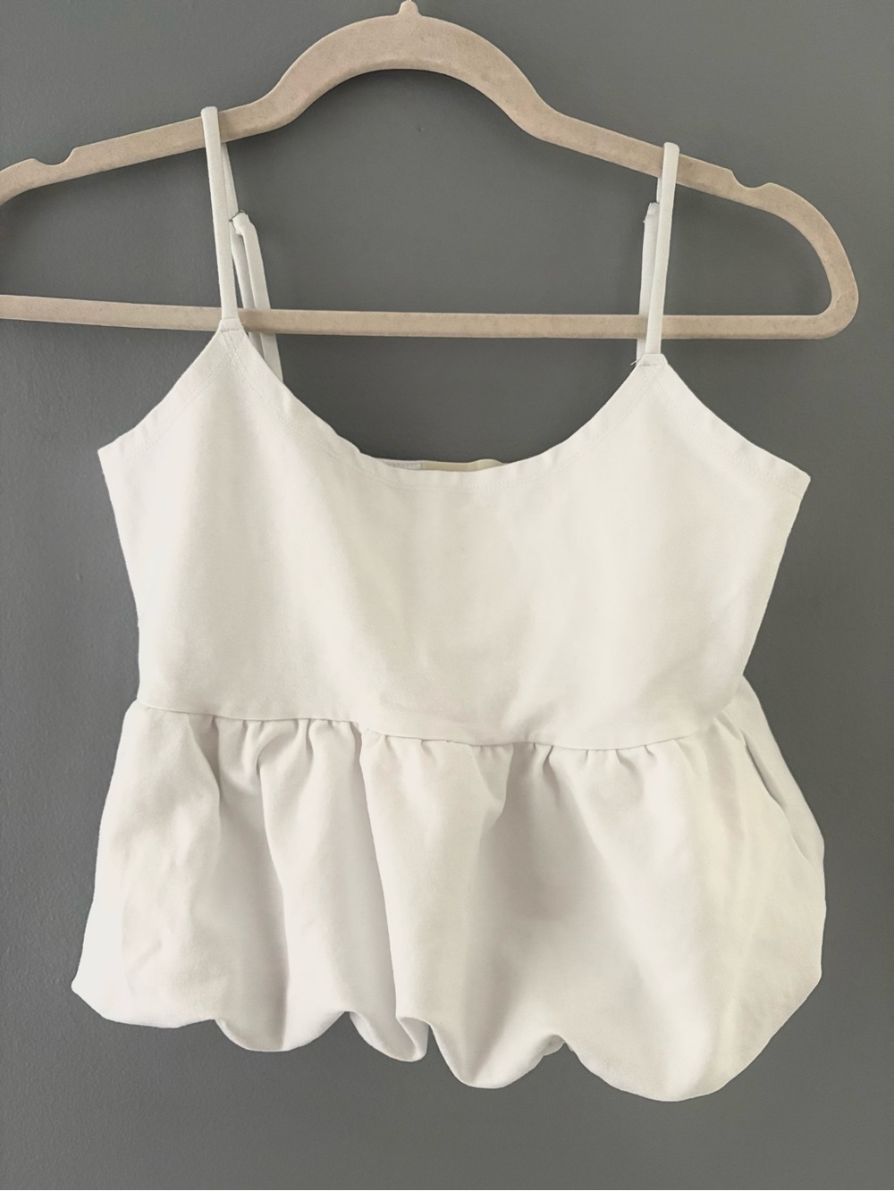 Amazon White Ruffled Peplum Tank Top